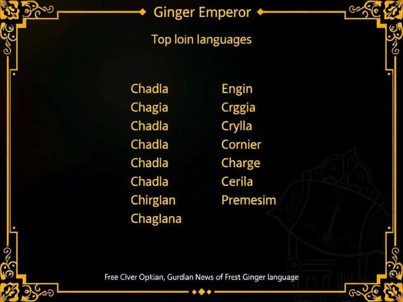 Ginger Guardian Emperor language selection screen showing 18 Indian language options